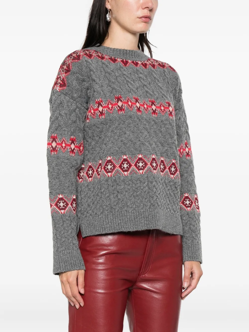 Cecilia Prado Carolina Patterned Sweater In Gray