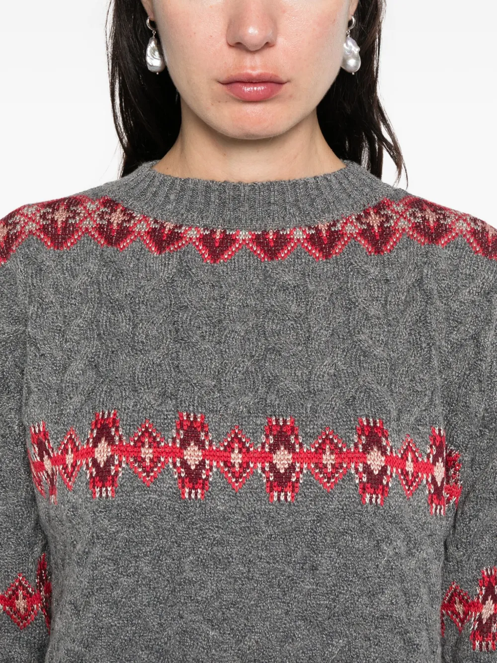 Cecilia Prado Carolina Patterned Sweater In Gray