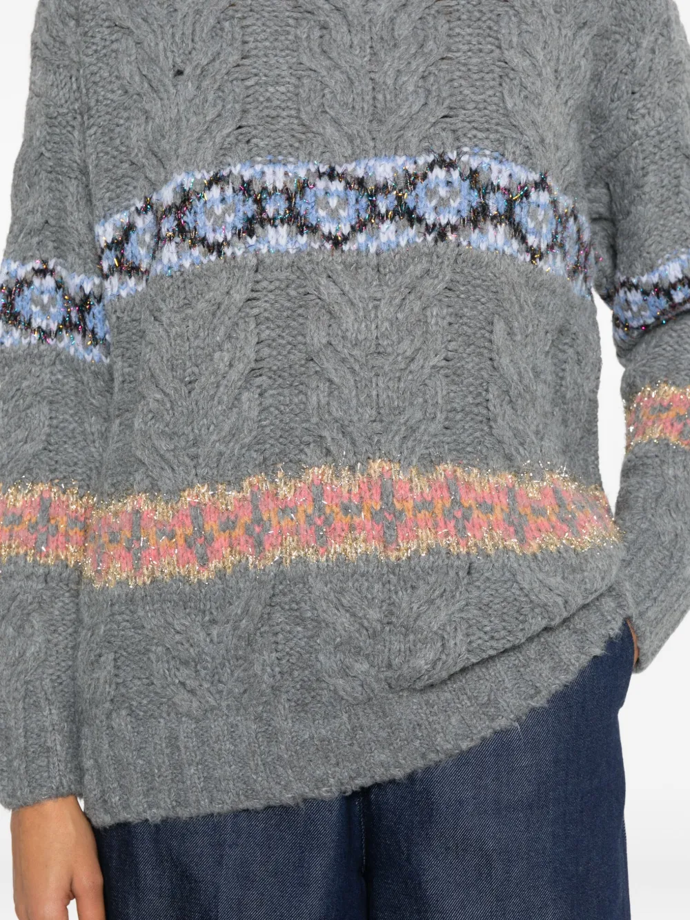 Cecilia Prado Camila Patterned Sweater In Gray