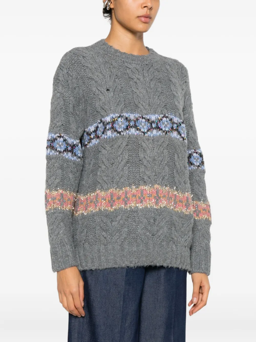 Cecilia Prado Camila Patterned Sweater In Gray
