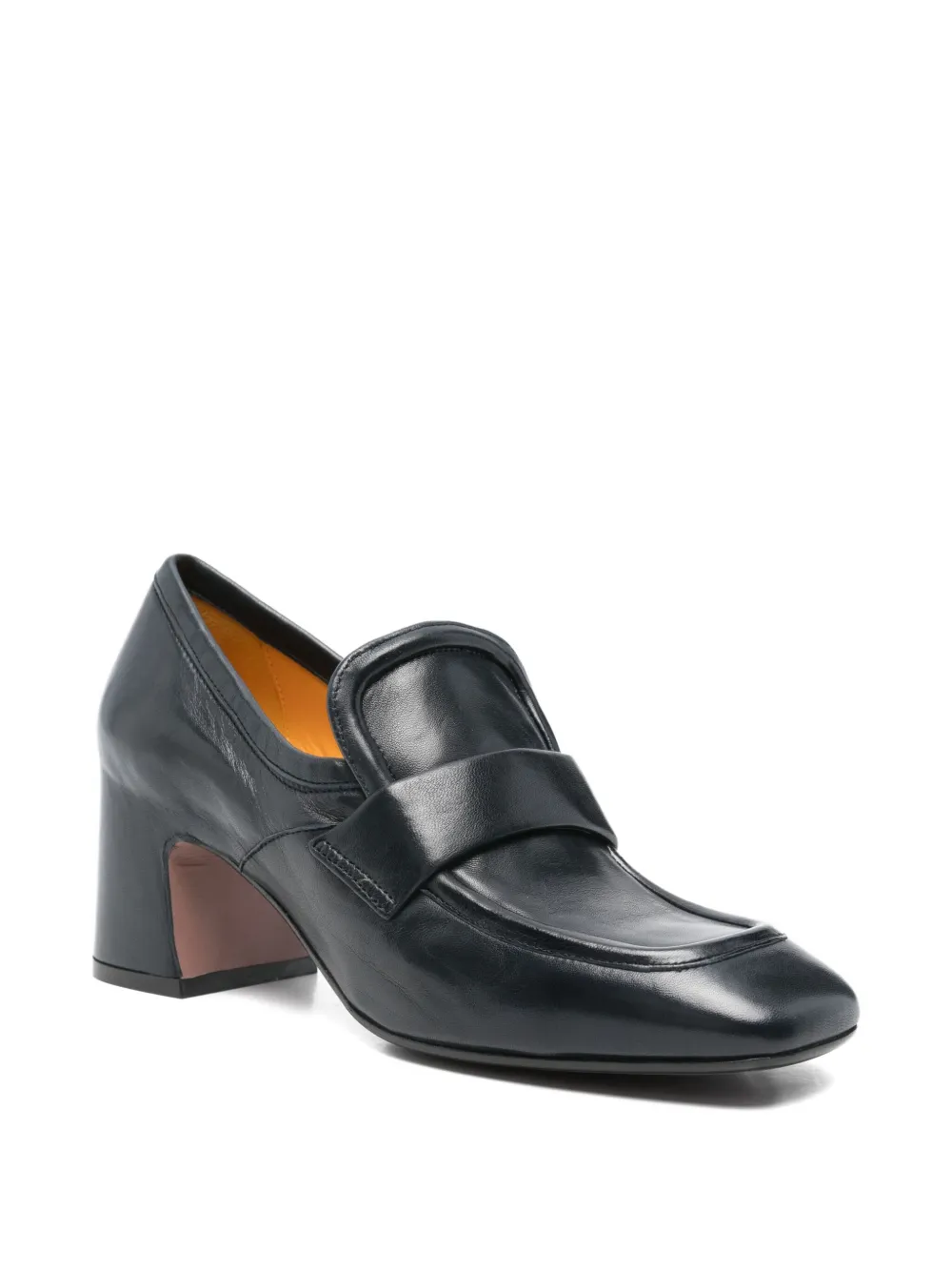 Mara bini 60mm block-heel leather loafers - Blauw