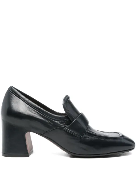 mara bini 60mm block-heel leather loafers