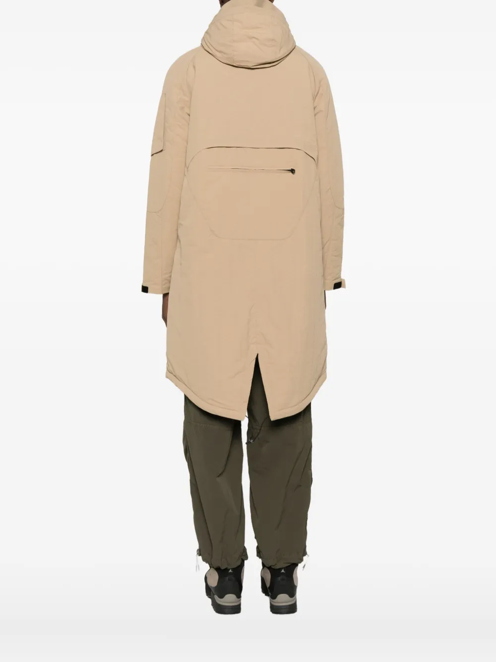 Jg1 Hooded Zip Coat In Nude