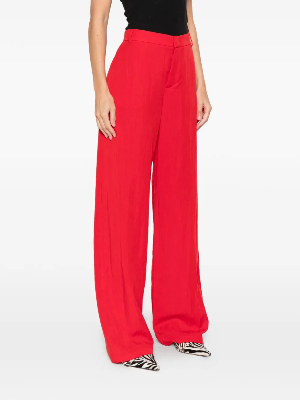 Blumarine Wide-leg Trousers In Red
