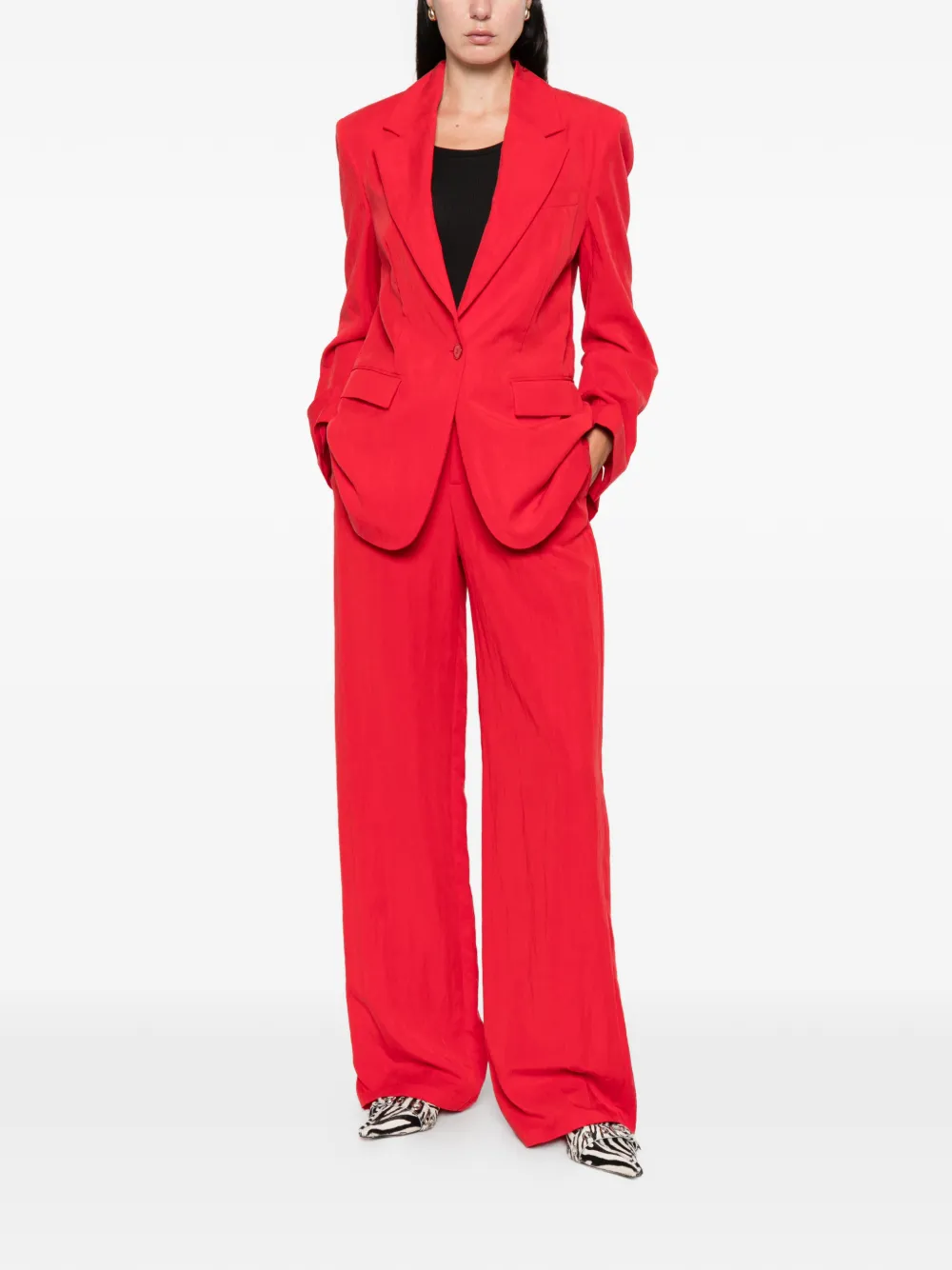 Blumarine Broek met wijde pijpen - Rood