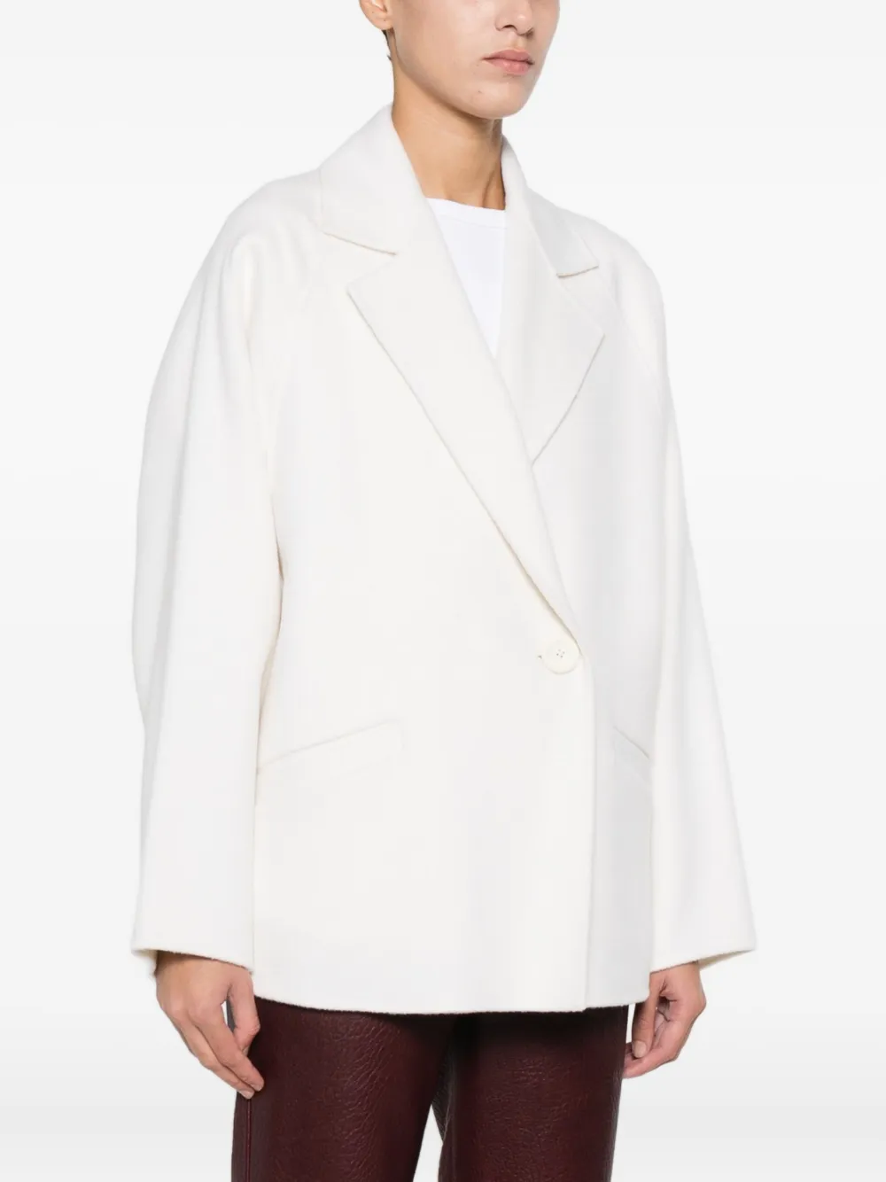 Max Mara Guinea Coat In White