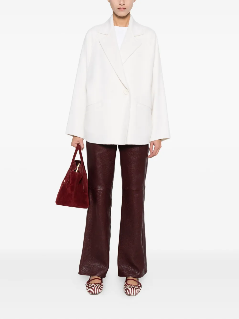 Max Mara Guinea Coat In White