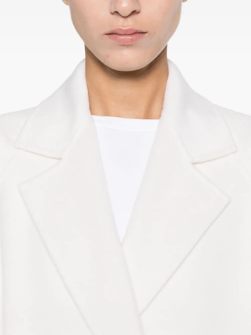 Max Mara Guinea Coat In White