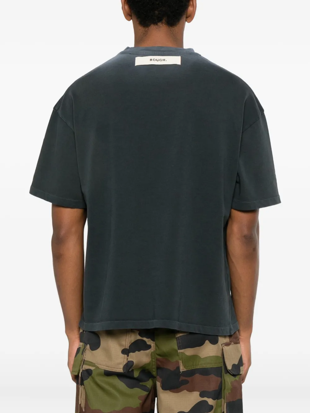 ROUGH. T-shirt met grafische print Zwart