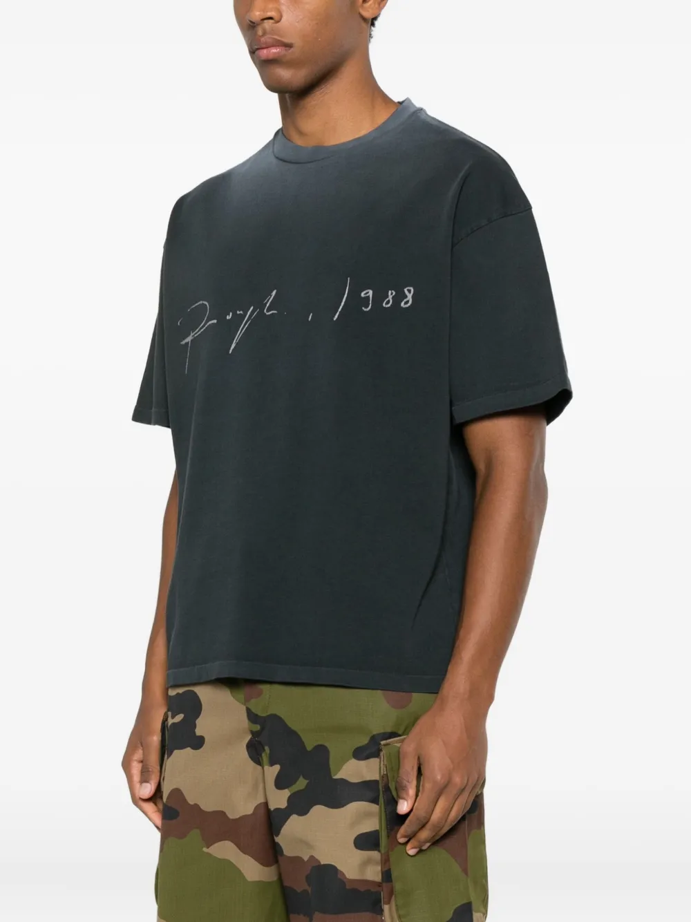 ROUGH. T-shirt met grafische print Zwart