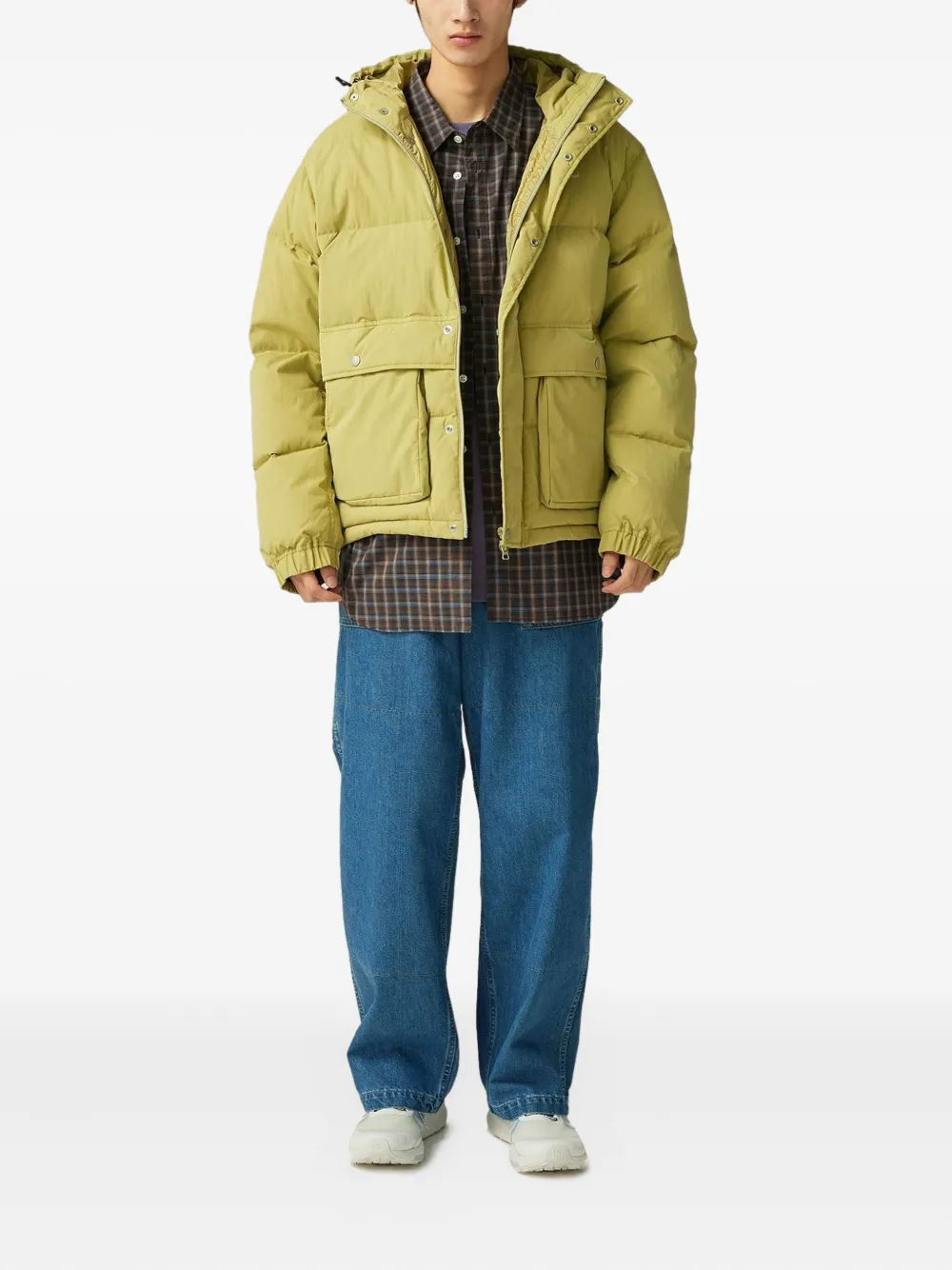 Snow Peak Hooded Padded Jacket In Green