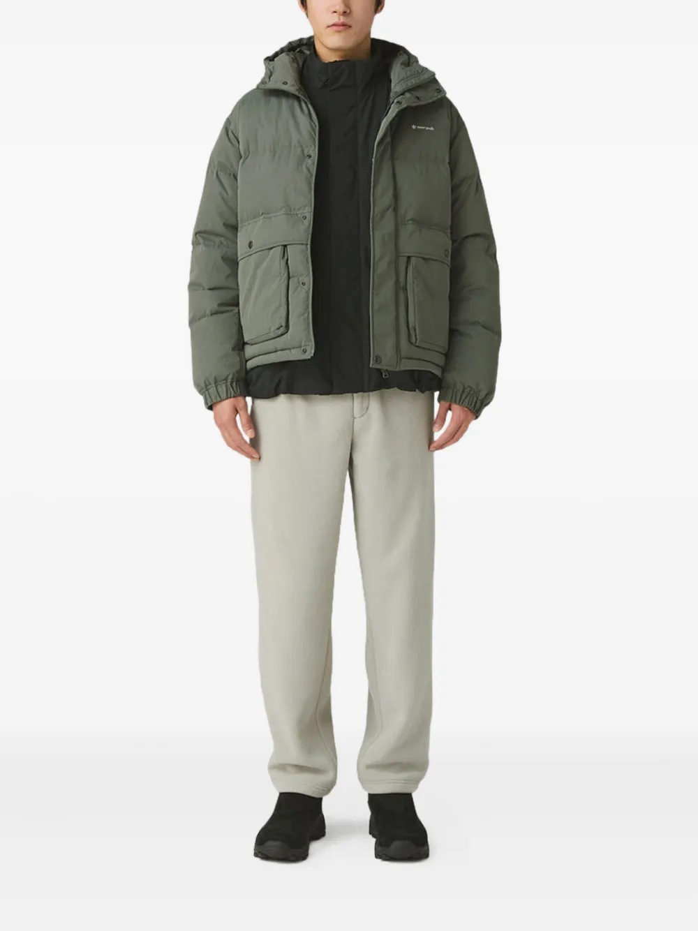Snow Peak Everyday Hooded Padded Jacket In Gray