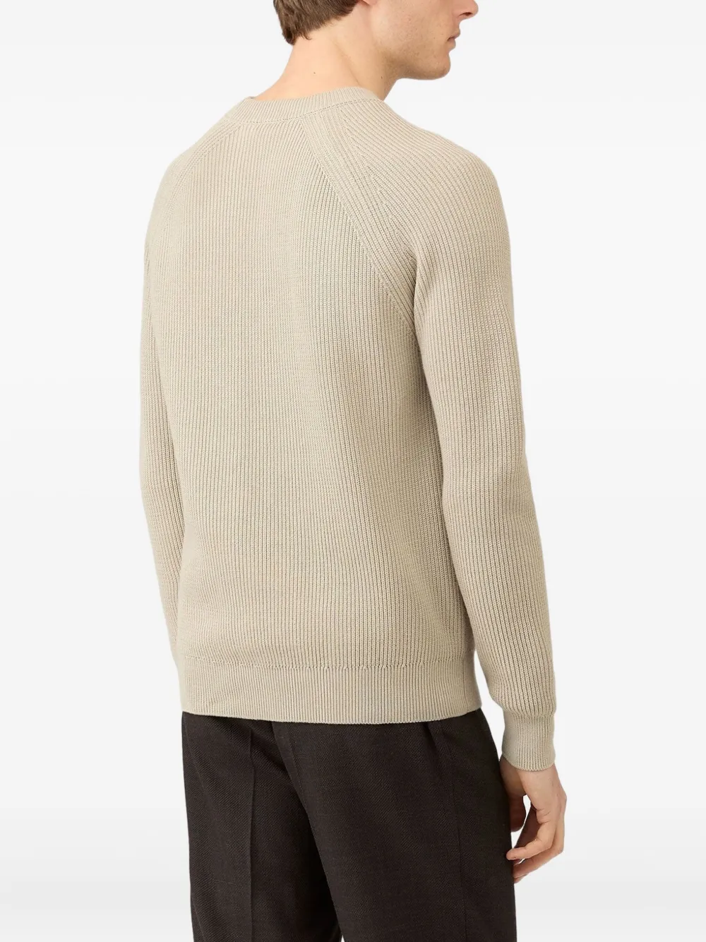Sunspel Ribbed-knit Cotton Jumper In Neutral