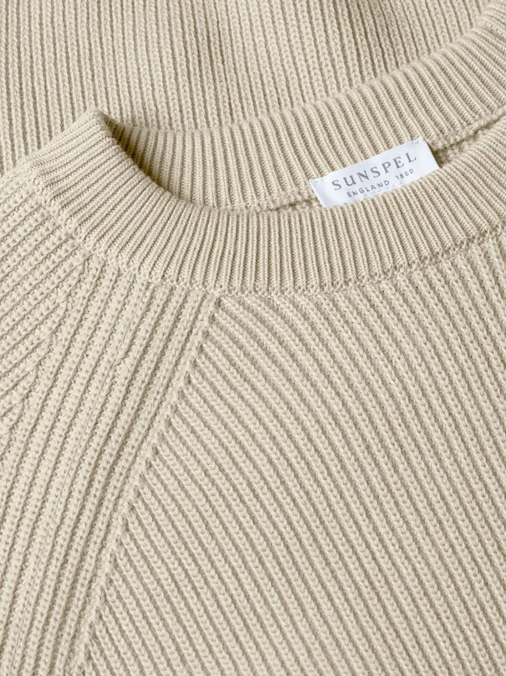 Sunspel Ribbed-knit Cotton Jumper In Neutral
