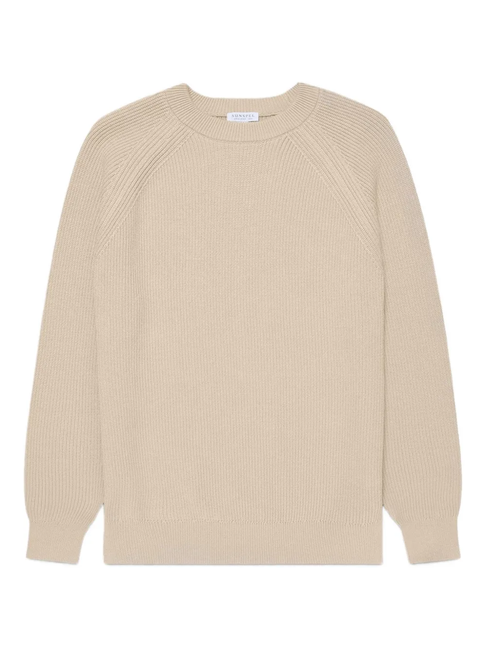 Sunspel Ribbed-knit Cotton Jumper In Neutral