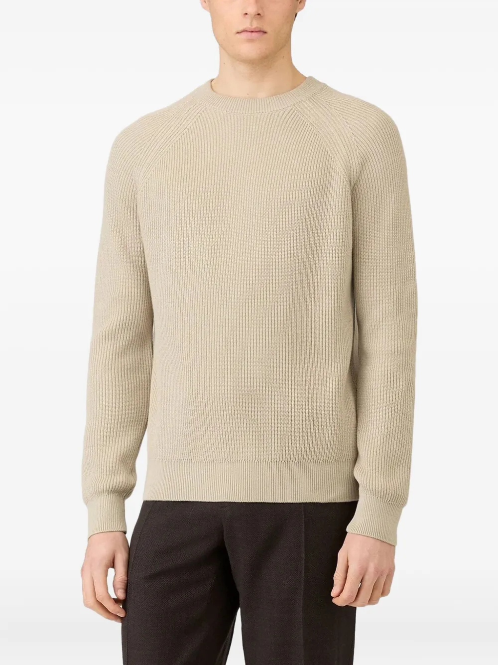 Sunspel ribbed-knit cotton jumper - Beige