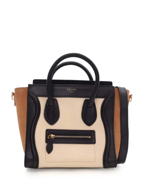 Celine Pre-Owned 2012 Nano Tricolor Leather Luggage Tote satchel