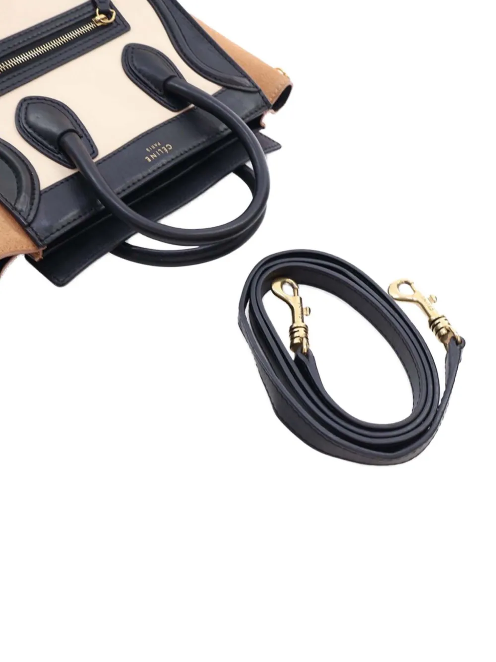 Celine Pre-Owned 2012 Nano Tricolor Leather Luggage Tote satchel | Pre-Owned | Image 2