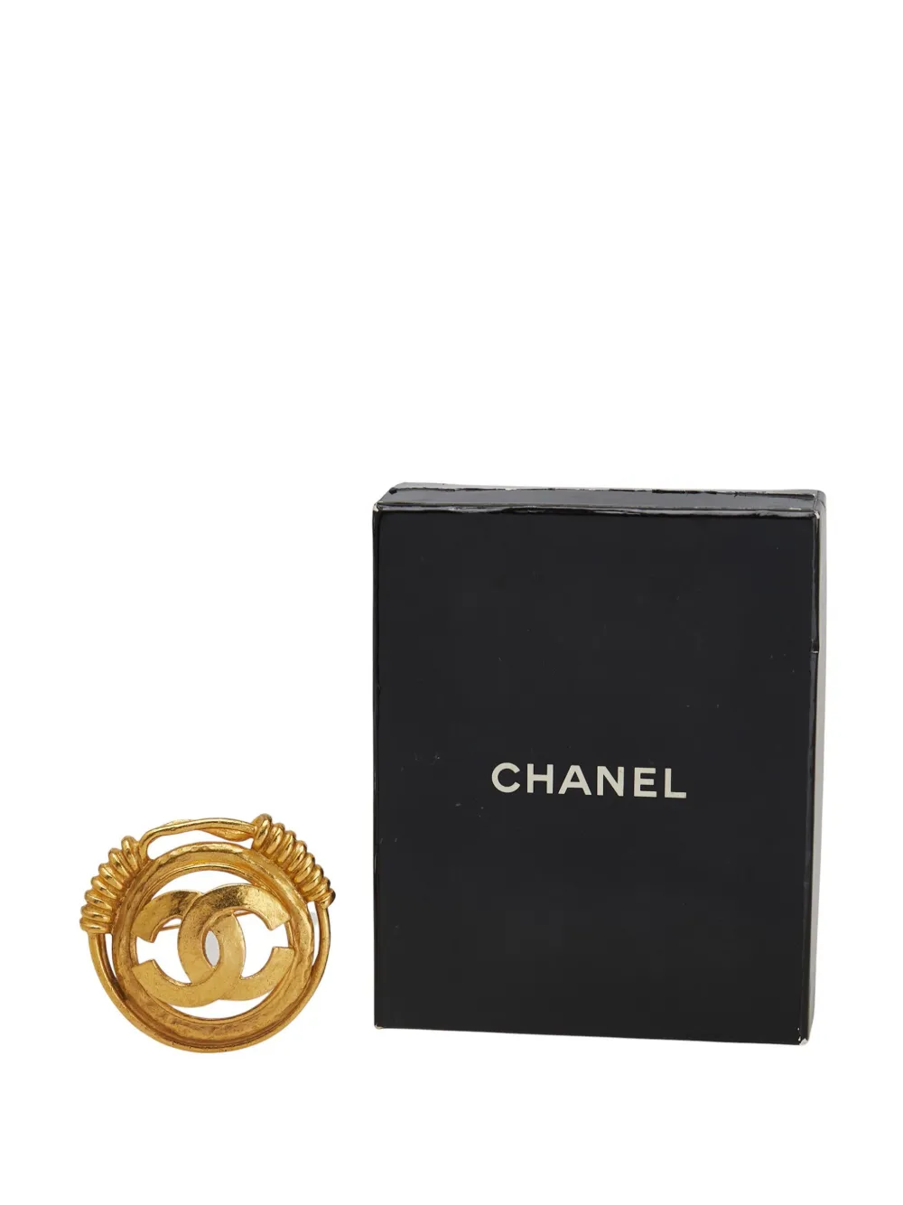 Pre-owned Chanel 1994 Gold Plated Cc Brooch Costume Brooch