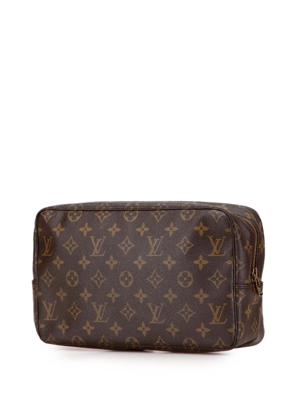 Pre-owned Louis Vuitton 1987 Monogram Trousse Toilette 28 Clutch Bag In Brown