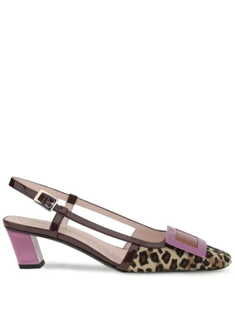 Roger Vivier 45mm pony buckle slingback pumps
