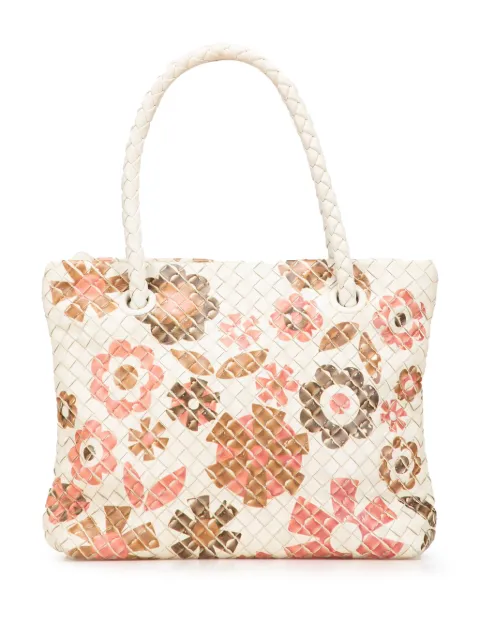 Bottega Veneta Pre-Owned bolsa de mano con estampado floral de piel en Intrecciato 2007