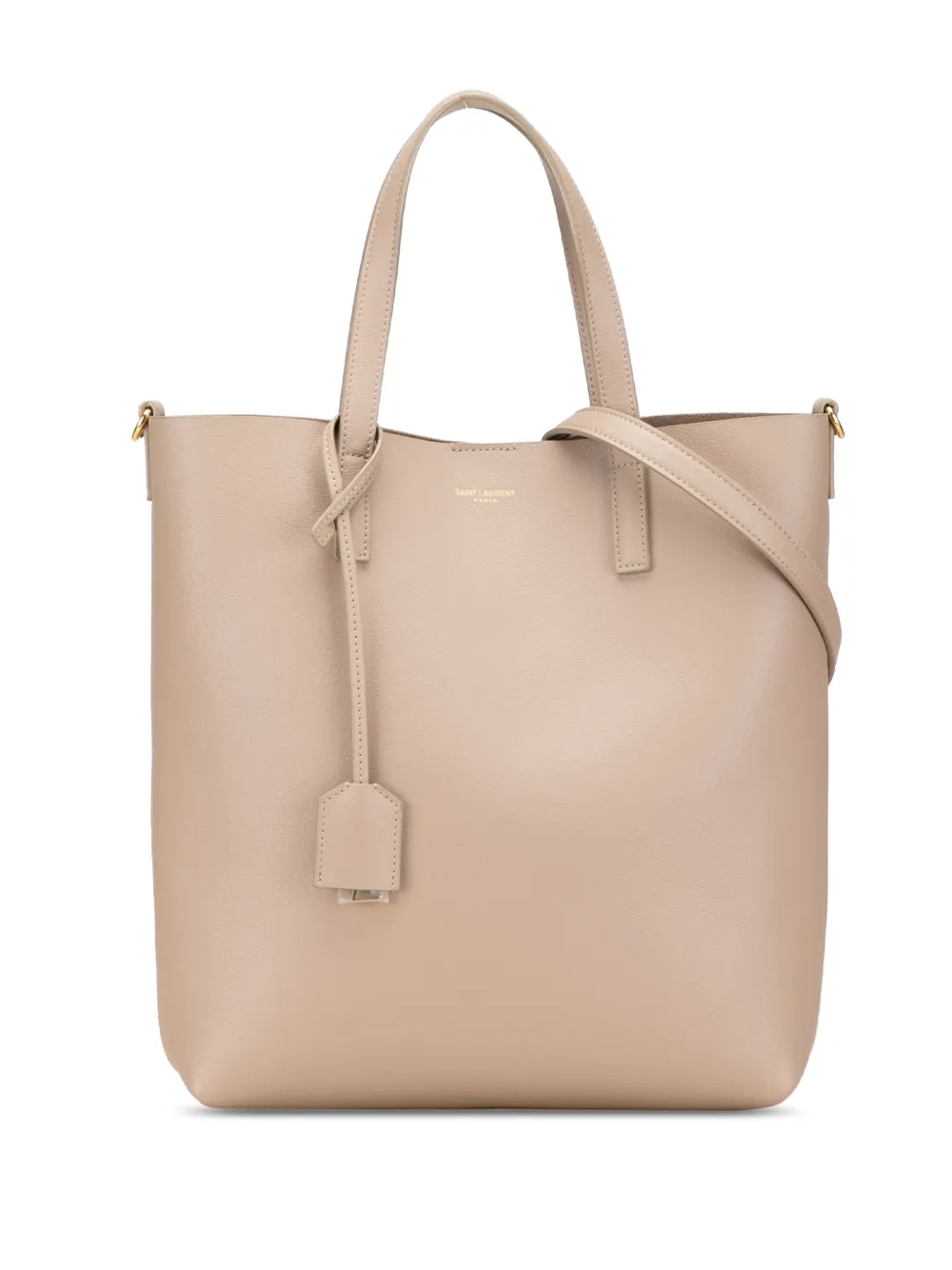 Pre-owned Saint Laurent 2022 Toy Leather North South Shopping Tote Satchel In Brown