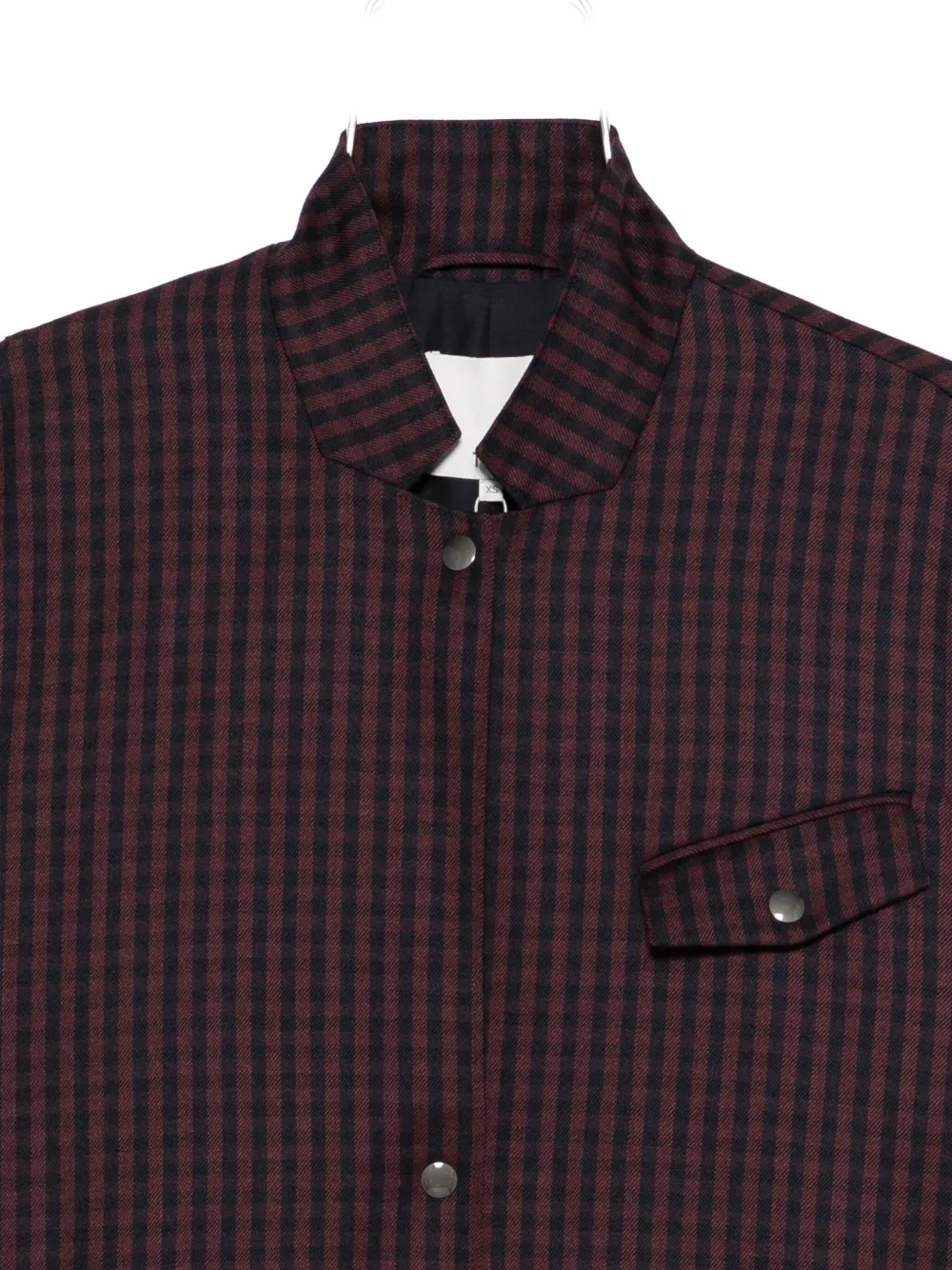 Tibi Gingham Bomber Jacket In Brown