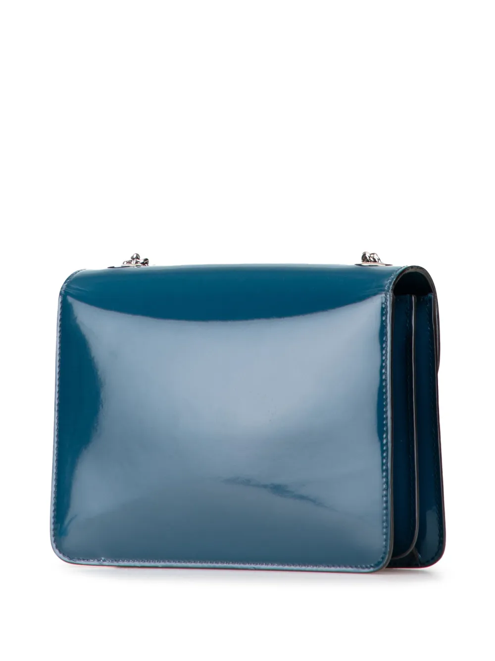 Pre-owned Gucci 2016-2025 Small Polished Calfskin Interlocking G Dollar Crossbody Bag In Blue