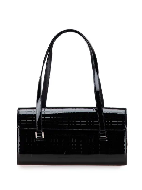 Burberry Pre-Owned bolsa de hombro de charol con motivo House Check en reliev 2000-2017