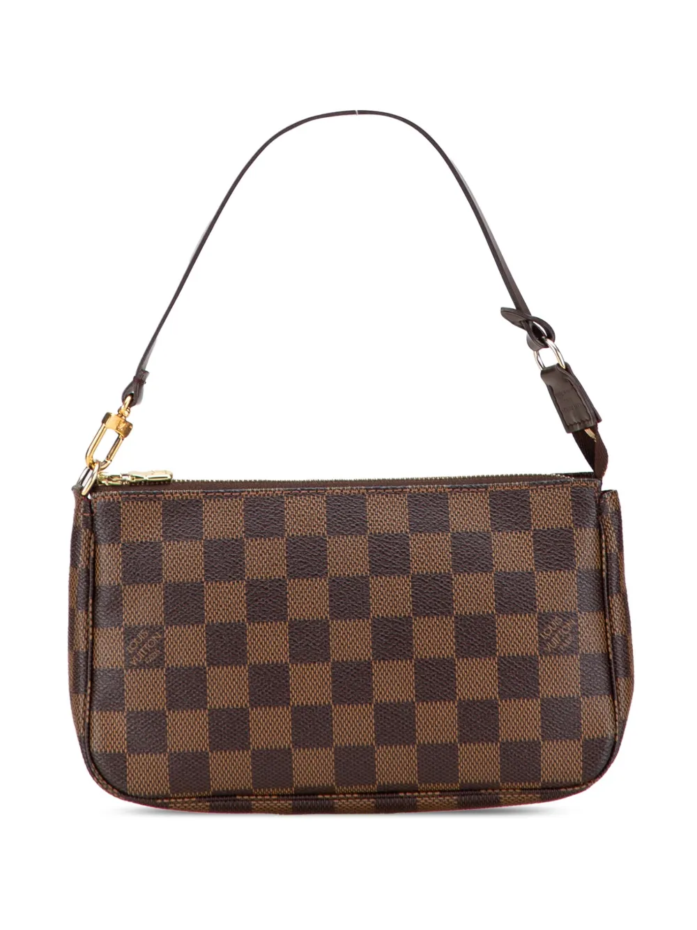 Pre-owned Louis Vuitton 2011 Damier Ebene Pochette Accessoires Shoulder Bag In Brown