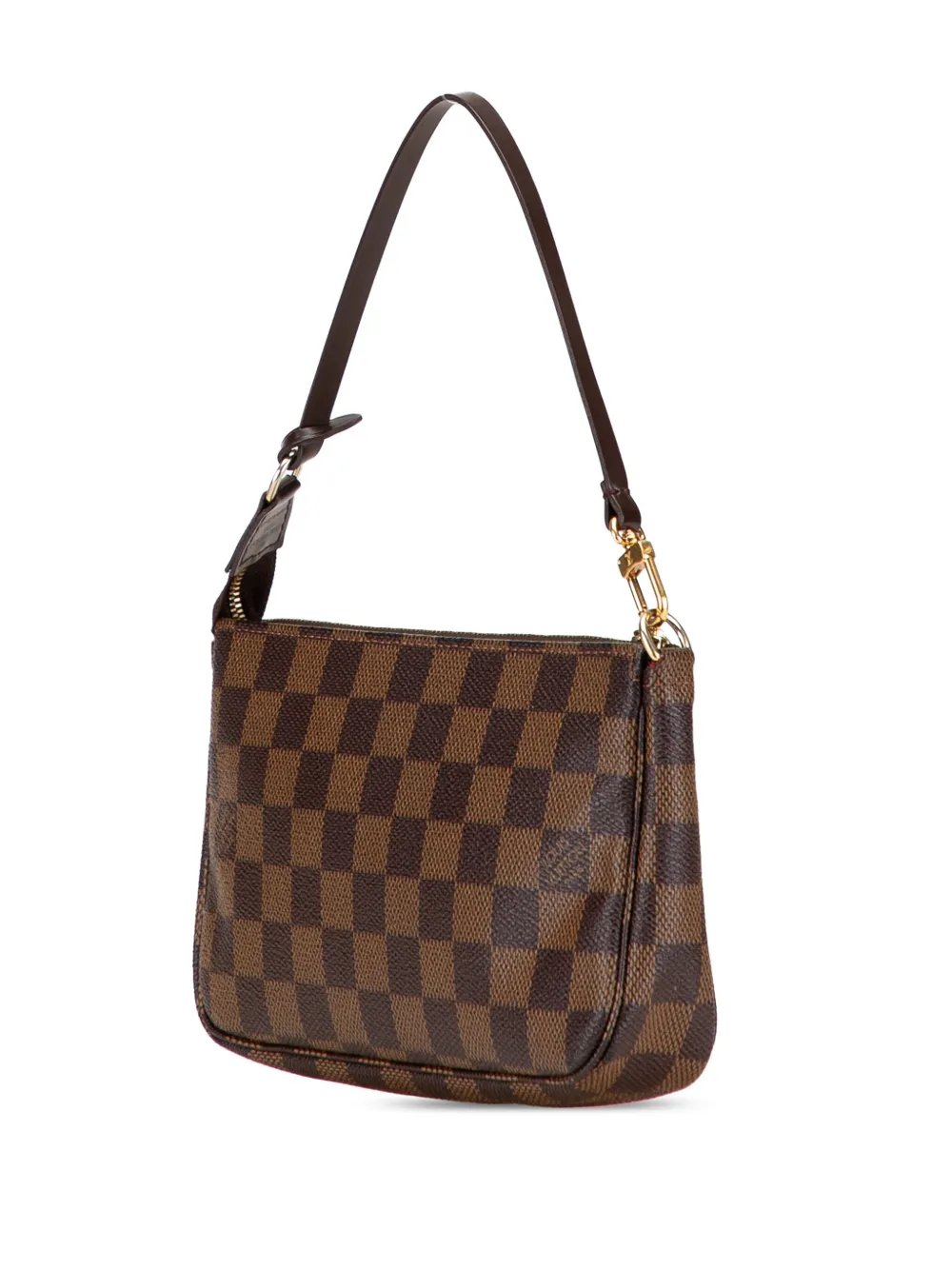 Pre-owned Louis Vuitton 2011 Damier Ebene Pochette Accessoires Shoulder Bag In Brown