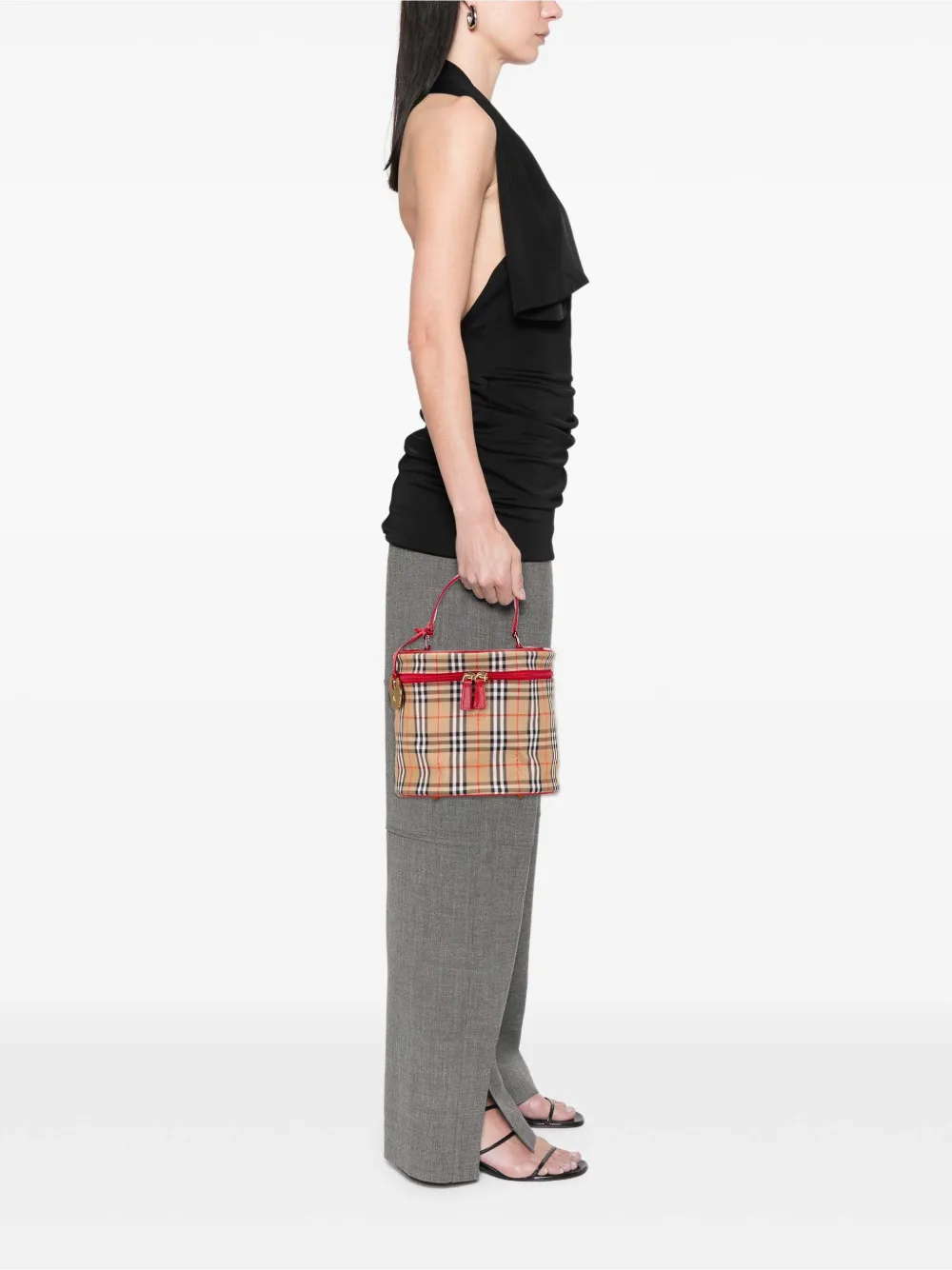 Burberry Pre-Owned 2000-2017 Haymarket Check Canvas vanity bag | Pre-Owned | Image 2