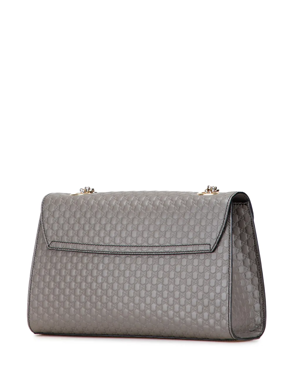 Pre-owned Gucci 2016-2025 Medium Microssima Emily Shoulder Bag In Gray