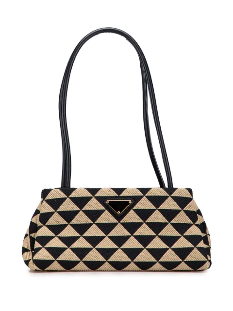 Prada Pre-Owned bolsa de hombro Triangolo Symbole pequeña de jacquard con bordado 2013-2025
