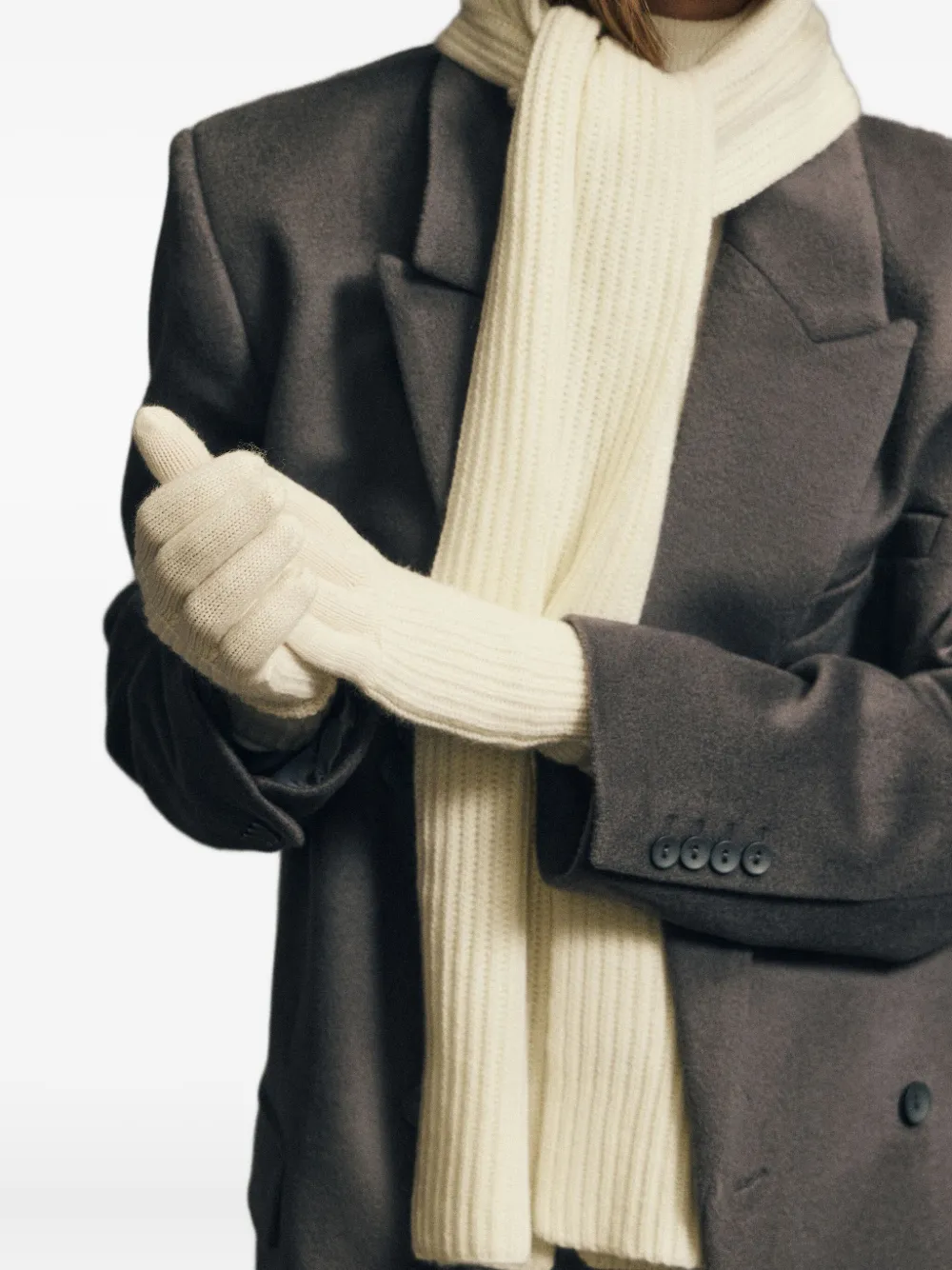 Potamy Ribbed Gloves In Neutral