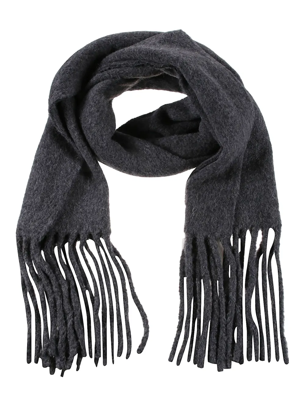 Loulou De Saison Santo Fringed Scarf In Black