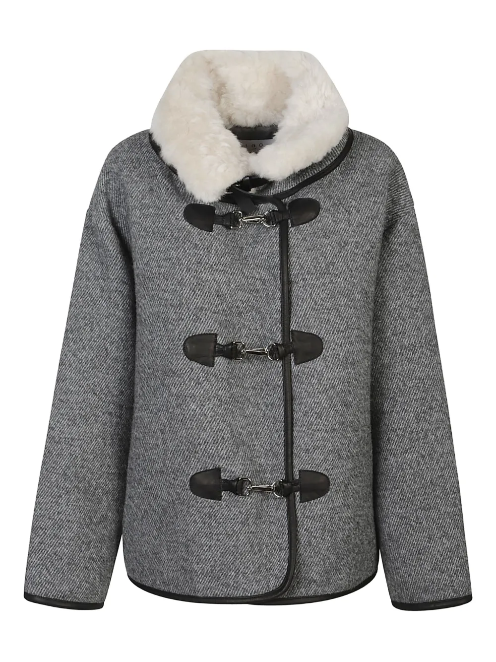 IRO shearling toggle jacket | gris | Image 1