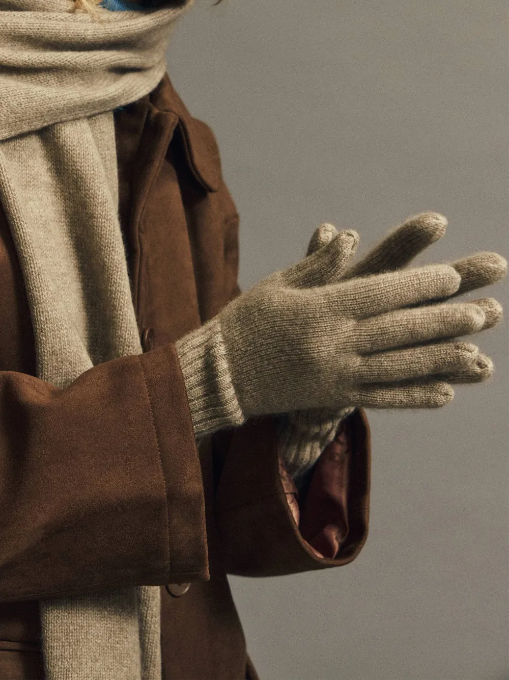 Potamy Knitted Gloves In Gray