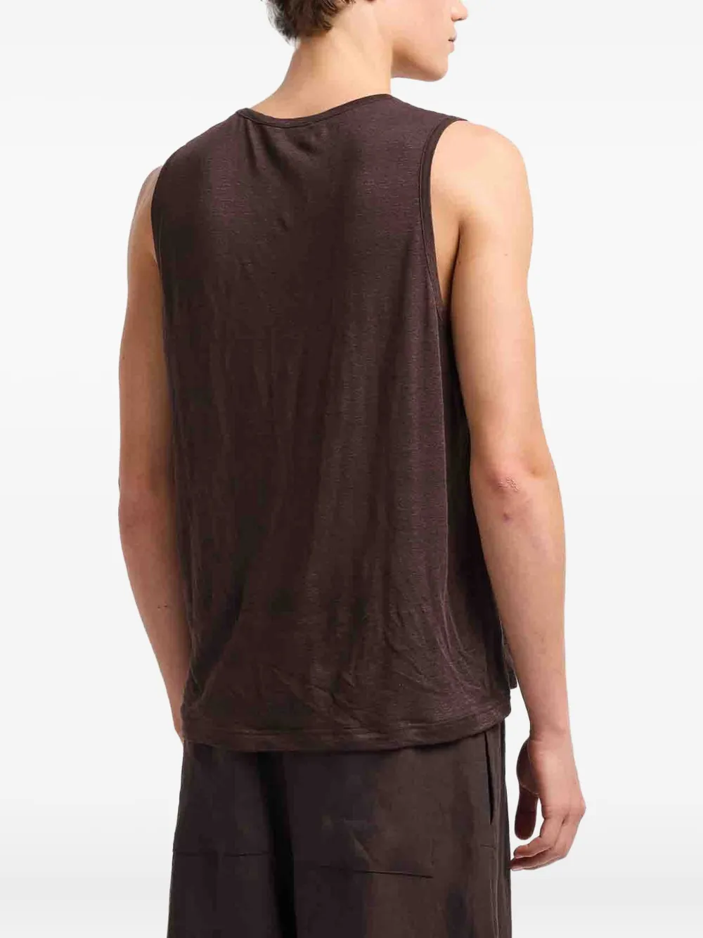 Emporio Armani Tanktop met borduurwerk Bruin