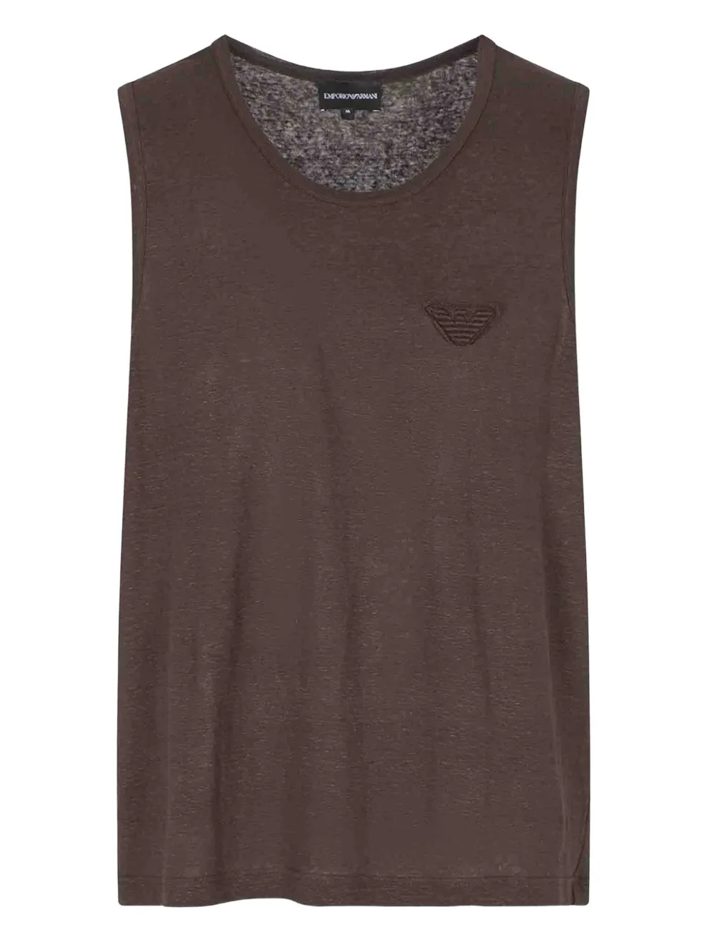 Emporio Armani embroidered tank top - Marrone