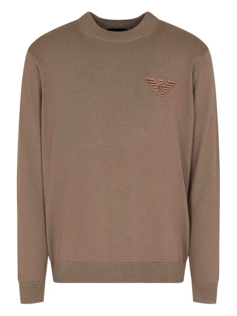 Emporio Armani embroidered crew-neck sweater