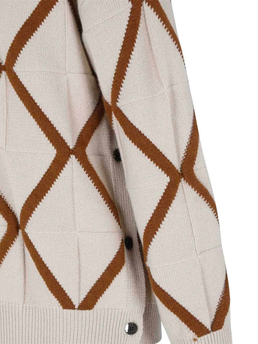 Emporio Armani Gebreide trui met col en diamant-patroon Beige