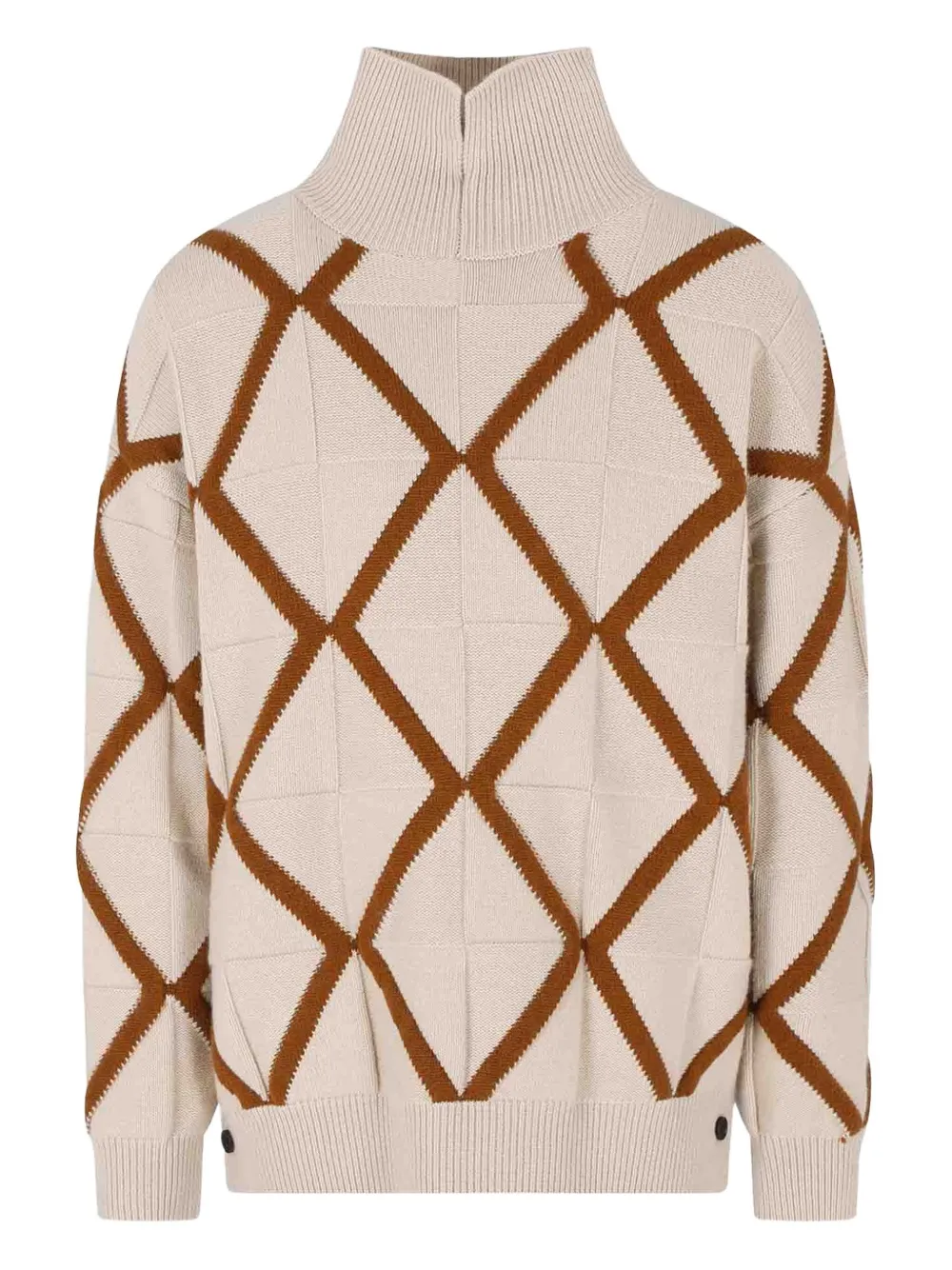 Emporio Armani diamond-pattern trutleneck knitwear - Toni neutri