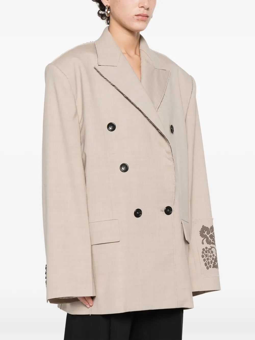  Federico Cina Double-breasted Blazer - Neutrals 