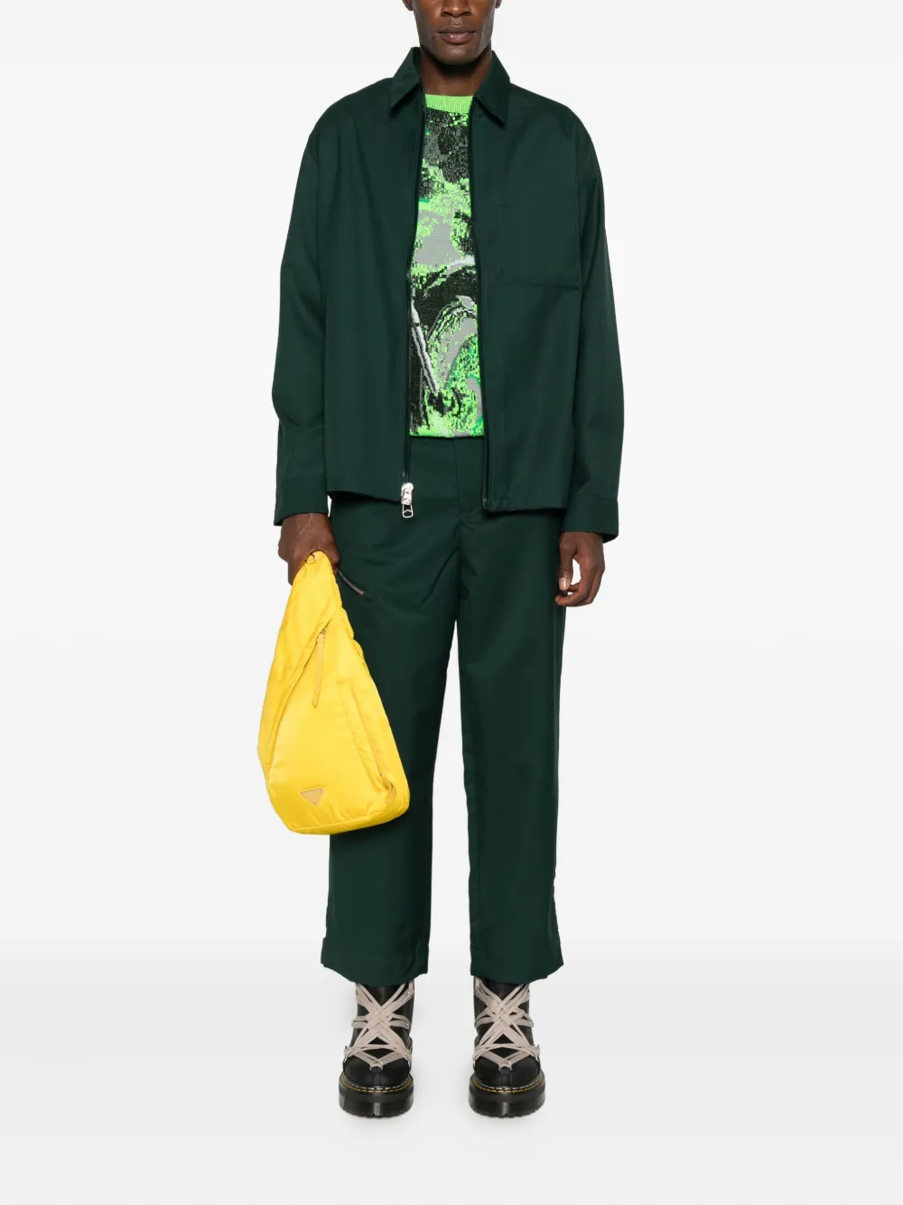 OAMC Peacemaker zip-detail trousers - Groen