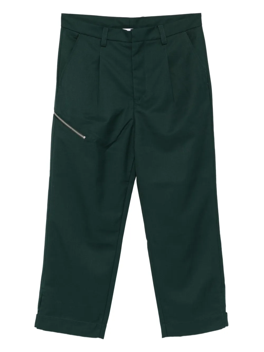 OAMC Peacemaker zip-detail trousers | Green | Image 1