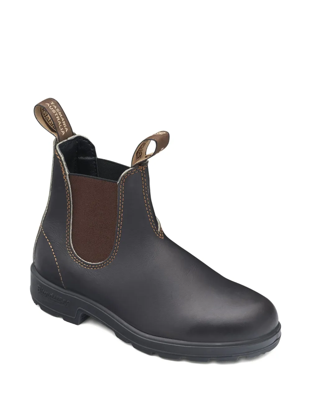 Blundstone Ankle-high Rustic Brown Leather Boots With Elastic Side Straps In Brown