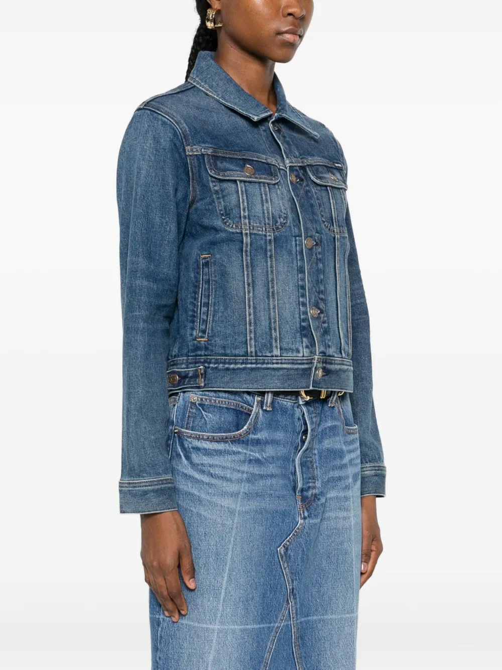 TOM FORD Denim jack met knopen Blauw