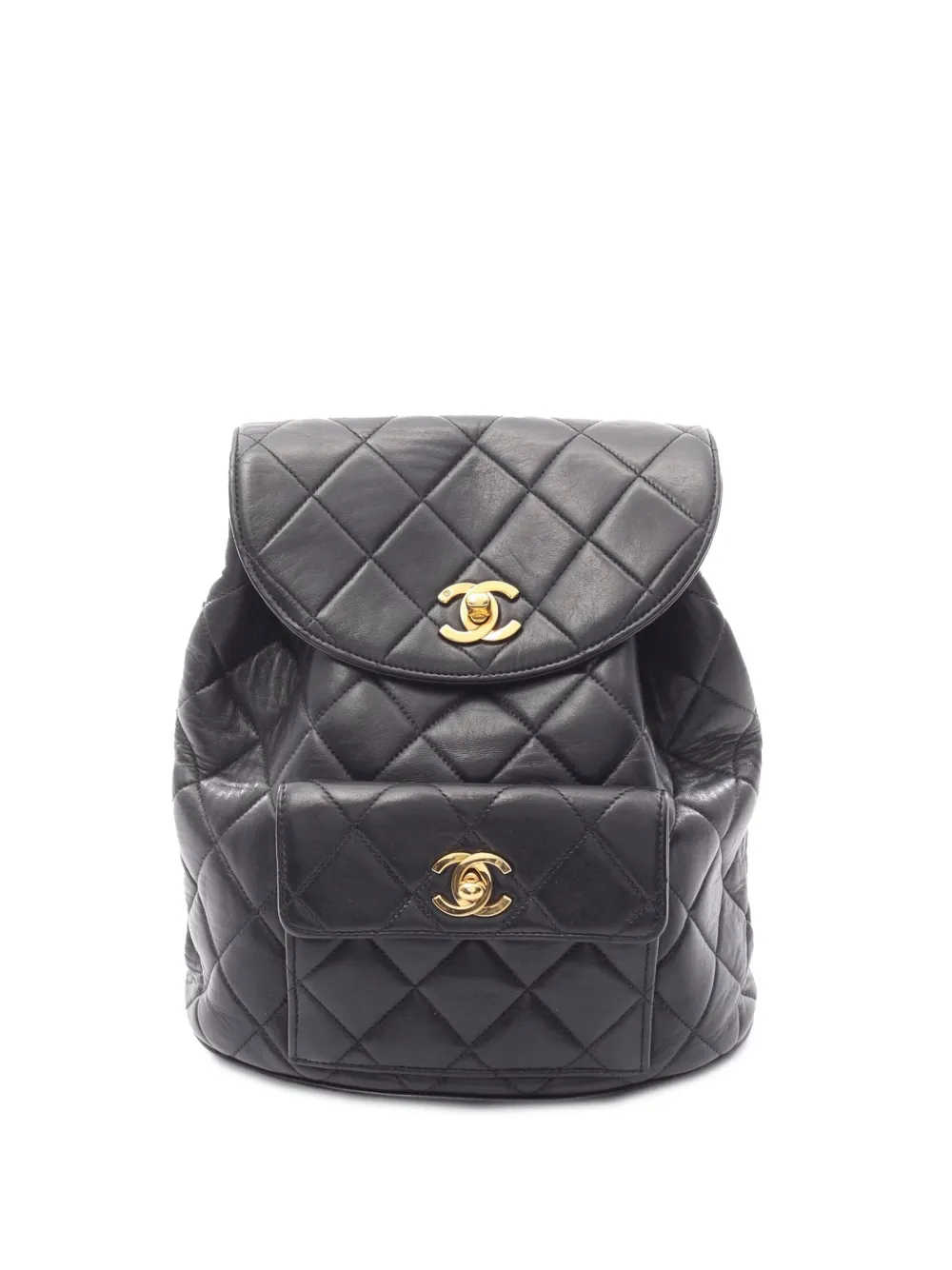 CHANEL Pre-Owned 1994-1996 ミディアム マトラッセ ラムスキン デュマ バックパック - ブラック